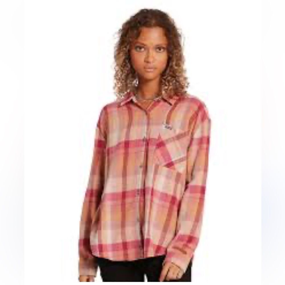 Volcom Plaid to Meet You Women’s Multicolor Plaid Shirt Size Medium